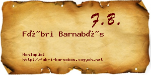 Fábri Barnabás névjegykártya